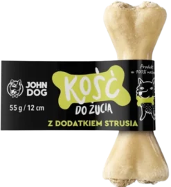 John Dog Kość z dodatkiem strusia dla psa 12cm op. 55g