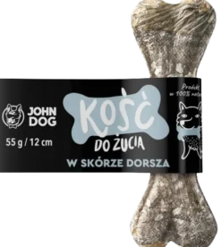 John Dog Kość z Dorszem w skórze dorsza dla psa 12cm op. 55g