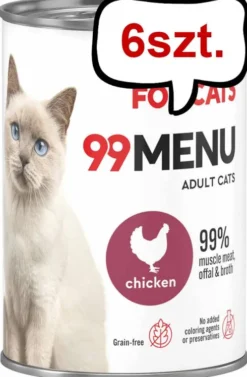 John Dog 99 Menu Adult Chicken Mokra Karma dla kota op. 400g Pakiet 6szt.