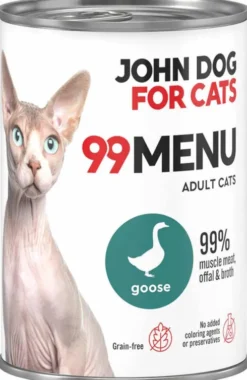John Dog 99 Menu Adult Goose Mokra Karma dla kota op. 400g Pakiet 6szt.