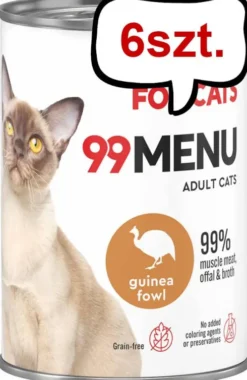 John Dog 99 Menu Adult Guinea Fowl Mokra Karma dla kota op. 400g Pakiet 6szt.