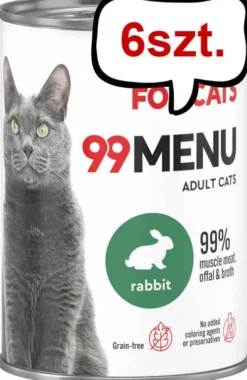 John Dog 99 Menu Adult Rabbit Mokra Karma dla kota op. 400g Pakiet 6szt.