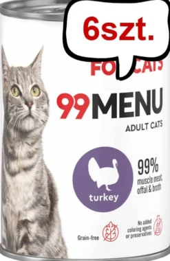 John Dog 99 Menu Adult Turkey Mokra Karma dla kota op. 400g Pakiet 6szt.