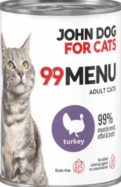 John Dog 99 Menu Adult Turkey Mokra Karma dla kota op. 400g Pakiet 6szt.
