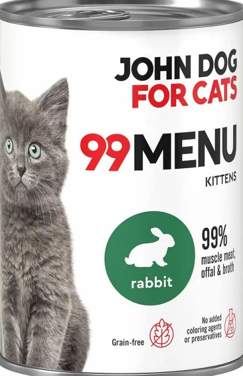 John Dog 99 Menu Kitten Rabbit Mokra Karma dla kociąt op. 400g
