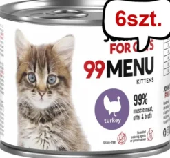 John Dog 99 Menu Kitten Turkey Mokra Karma dla kociąt op. 200g Pakiet 6szt.