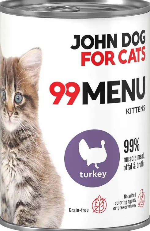 John Dog 99 Menu Kitten Turkey Mokra Karma dla kociąt op. 400g