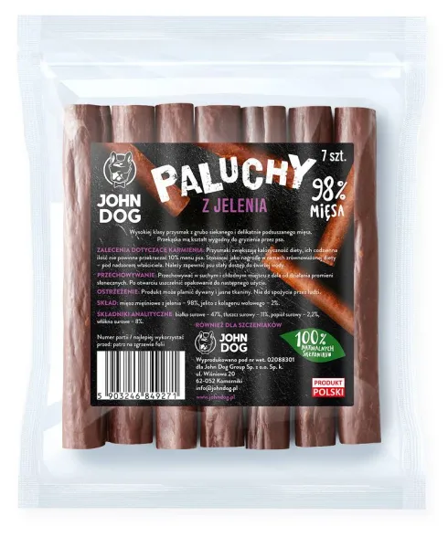 John Dog Premium Przysmak Paluchy z jelenia dla psa op. 7szt.