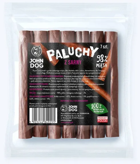John Dog Premium Przysmak Paluchy z sarny dla psa op. 7szt.
