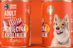 John Dog Pumpkin line Adult Jagnięcina z Królikiem i dynią Mokra Karma dla psa op. 400g Pakiet 6szt.