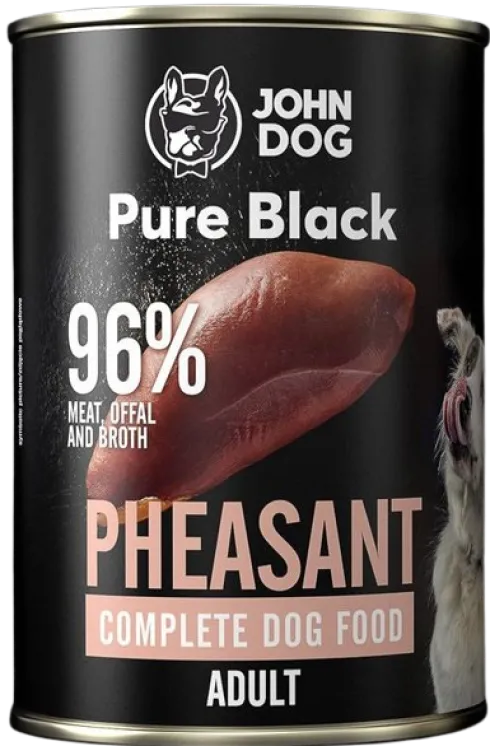 John Dog Pure Black Adult Pheasant Mokra Karma dla psa op. 400g