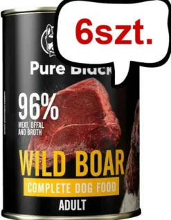 John Dog Pure Black Adult Wild Boar Mokra Karma dla psa op. 400g Pakiet 6szt.