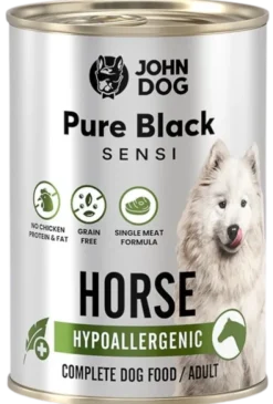 John Dog Pure Black Sensi Hypoallergenic Adult Konina Mokra Karma dla psa op. 400g Pakiet 6szt.