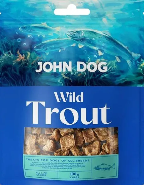 John Dog Wild Fish Trout przysmak z suszonym pstrągiem dla psa 100g