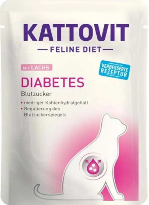 Kattovit Feline Diet Diabetes z łososiem (Lachs) Mokra Karma dla kota op. 85g