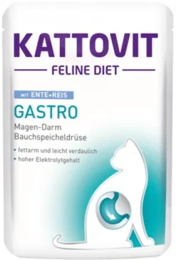 Kattovit Feline Diet Gastro z kaczką i ryżem (Ente+Reis) Mokra Karma dla kota op. 85g Pakiet 24szt.