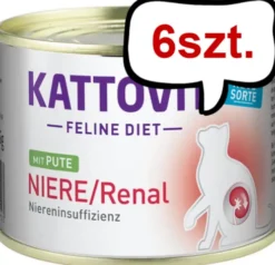 Kattovit Feline Diet Niere/Renal z indykiem (Pute) Mokra Karma dla kota op. 185g Pakiet 6szt.