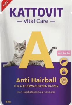 Kattovit Vital Care Anti Hairball z łososiem (Lachs) Mokra Karma dla kota op. 85g Pakiet 24 szt.