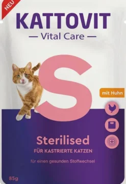 Kattovit Vital Care Sterilised z kurczakiem (Huhn) Mokra Karma dla kota op. 85g