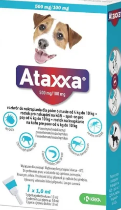 KRKA Ataxxa Krople na kleszcze i pchły dla psa 4-10kg op. 1x1,0ml