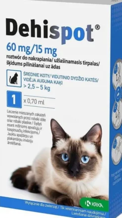 KRKA Dehispot Krople na robaki i pasożyty dla kota o wadze 2.5kg-5kg op. 1 pipeta