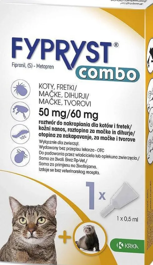 KRKA Fypryst Combo Krople na kleszcze i pchły dla kota op. 1 pipeta