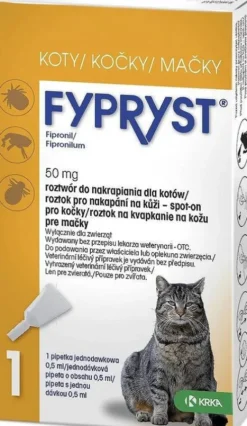 KRKA Fypryst Spot On Krople na kleszcze i pchły dla kota op. 1 pipeta