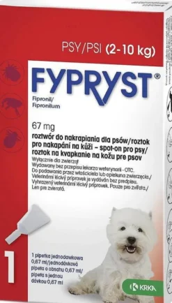 KRKA Fypryst Spot On Krople na kleszcze i pchły dla psa 2-10kg op. 1 pipeta