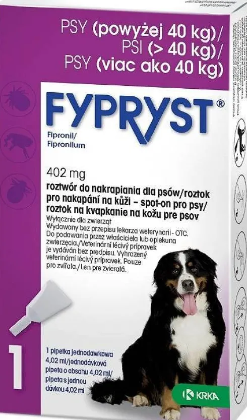 KRKA Fypryst Spot On Krople na kleszcze i pchły dla psa 40-60kg op. 1 pipeta