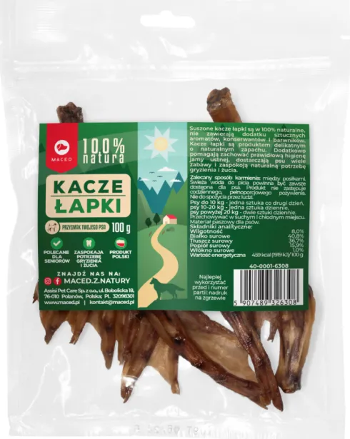 Maced Kacze łapki dla psa op. 100g