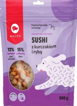 Maced Przysmak Sushi z kurczakiem i rybą dla psa op. 500g WYPRZEDAŻ