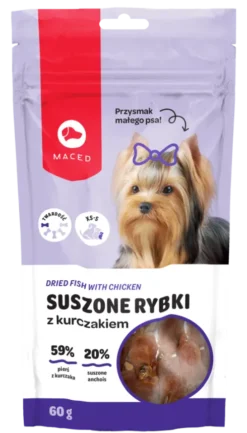 Maced Przysmak Suszone Rybki z Kurczakiem dla psa op.60g