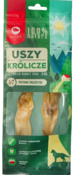 Maced Uszy suszone królicze naturalne dla psa op. 2szt
