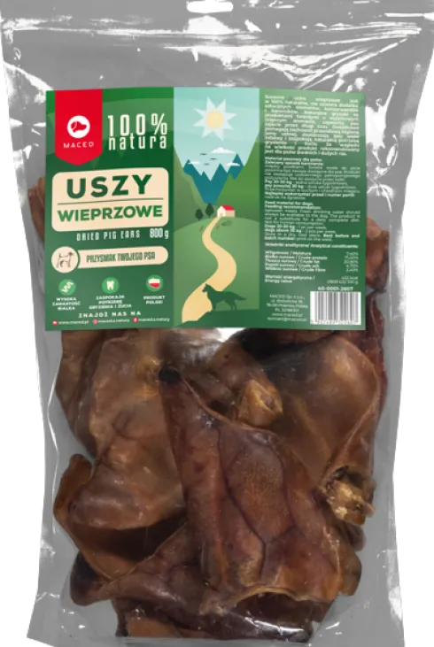 Maced Uszy wieprzowe dla psa op. 800g