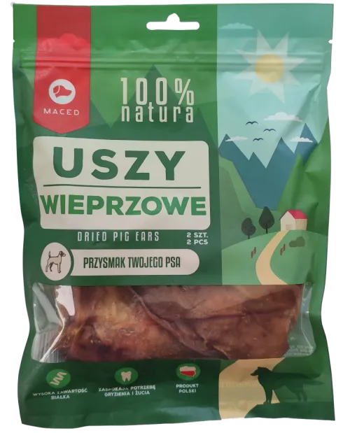 Maced Uszy wieprzowe dla psa op. 2szt.