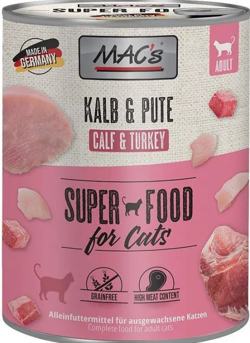 Mac's Adult Cielęcina z indykiem Mokra Karma dla kota op. 800g