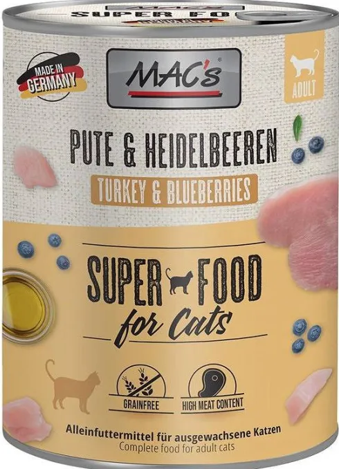 Mac's Adult Indyk z borówką Mokra Karma dla kota op. 800g