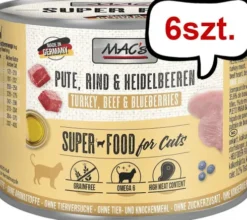 Mac's Adult Indyk z wołowiną i jagodami Mokra Karma dla kota op. 200g Pakiet 6szt.