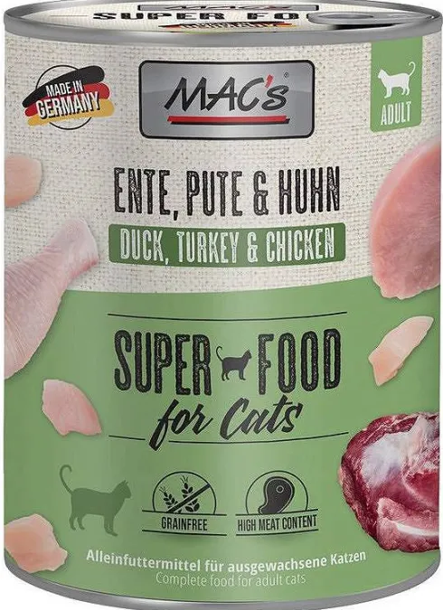 Mac's Adult Kaczka z indykiem i kurczakiem Mokra Karma dla kota op. 800g Pakiet 6szt.