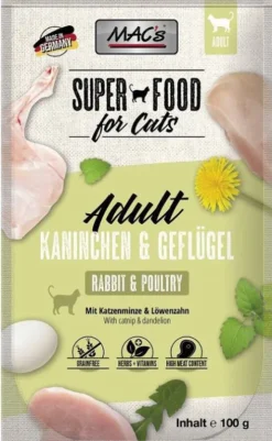Mac's Adult Królik z drobiem Mokra Karma dla kota op. 100g Pakiet 12szt.