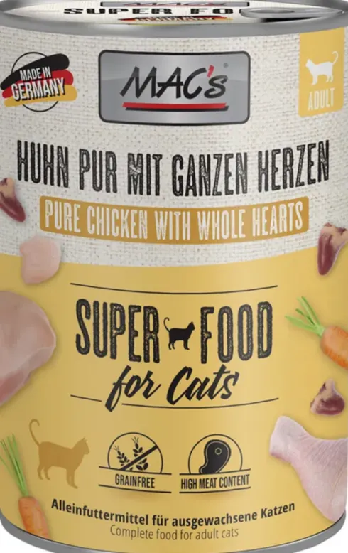 Mac's Adult Kurczak z sercami drobiowymi Mokra Karma dla kota op. 400g