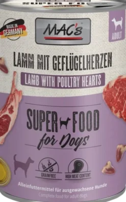 Mac's Adult Superfood Jagnięcina z Sercami Drobiowymi Mokra Karma dla psa op. 400g