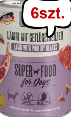 Mac's Adult Superfood Jagnięcina z Sercami Drobiowymi Mokra Karma dla psa op. 400g Pakiet 6szt.