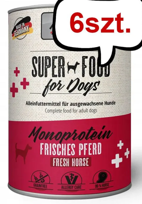 Mac's Adult Superfood Monoprotein Konina Mokra Karma dla psa op. 400g Pakiet 6szt.