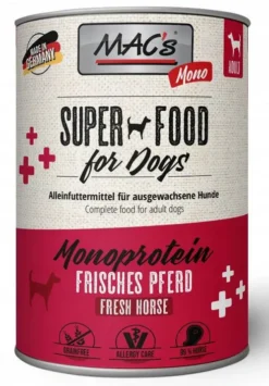 Mac's Adult Superfood Monoprotein Konina Mokra Karma dla psa op. 400g Pakiet 6szt.