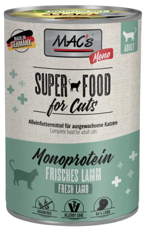 Mac's Monoprotein Jagnięcina Mokra Karma dla kota op. 400g