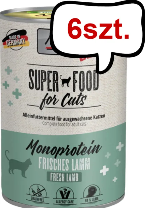 Mac's Monoprotein Jagnięcina Mokra Karma dla kota op. 400g Pakiet 6szt.