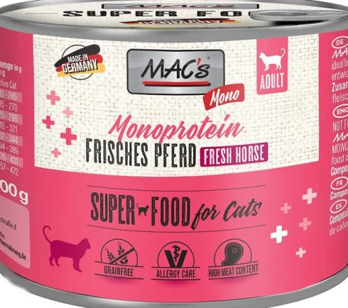 Mac's Monoprotein Konina Mokra Karma dla kota op. 200g Pakiet 6szt.
