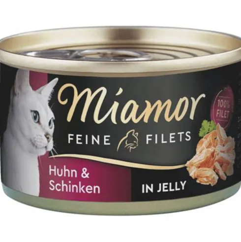 Miamor Feine Filets Adult Kurczak i szynka Mokra Karma dla kota op. 100g Puszka Pakiet 12szt.