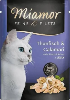 Miamor Feine Filets Adult Tuńczyk i kalmary Mokra Karma dla kota op. 100g SASZETKA Pakiet 12szt.